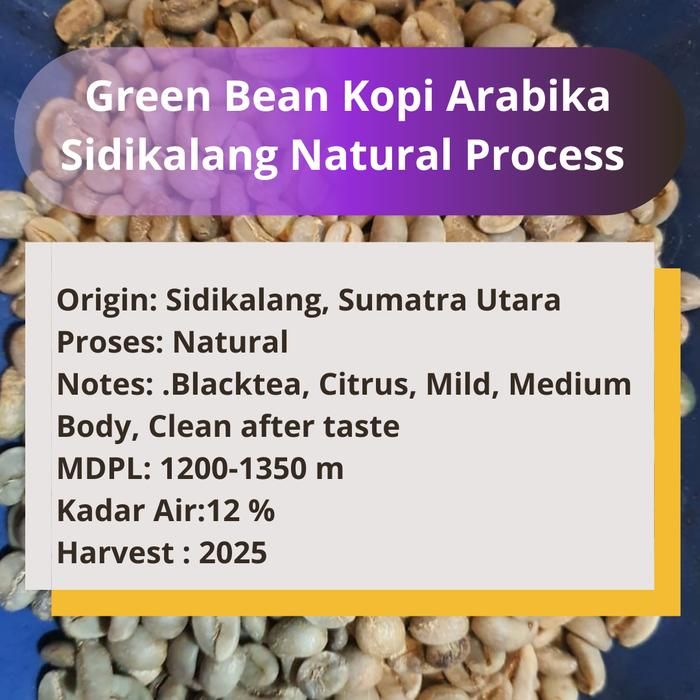 Green Bean Kopi Arabika Sidikalang Natural process 1Kg